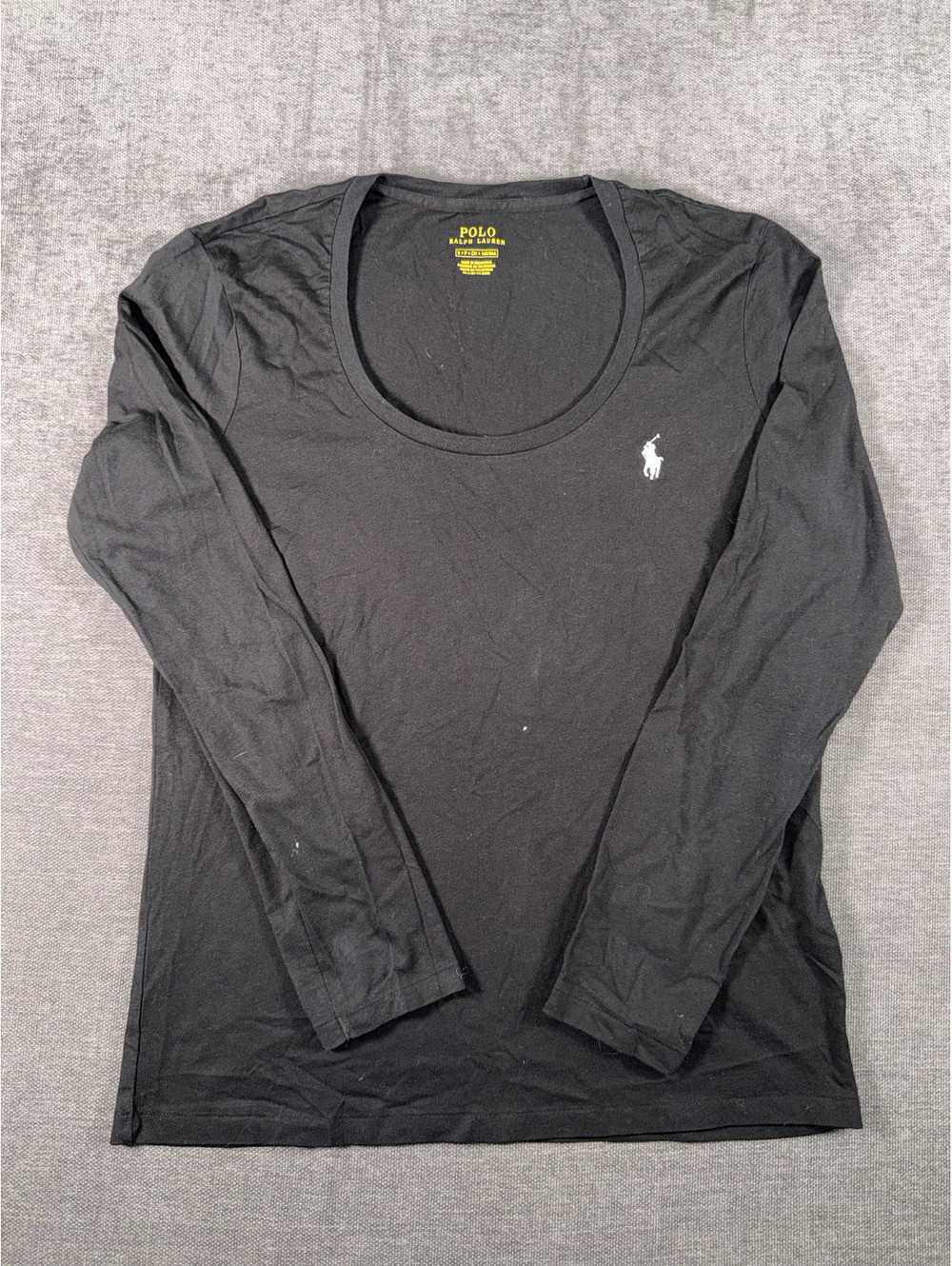 Polo Ralph Lauren Black Long Sleeve Cotton T-Shirt Size Small